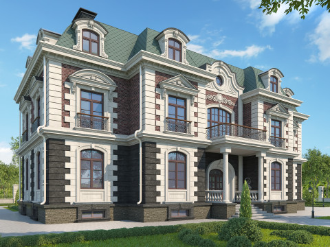 SAHNE KLASİK Kır Evi Bütün 3dsmax 3D Model