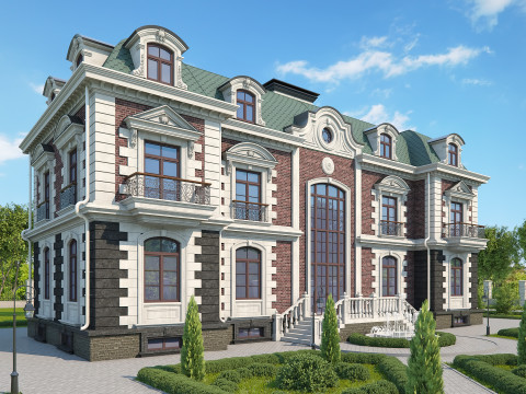 SAHNE KLASİK Kır Evi Bütün 3dsmax 3D Model