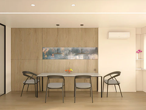 Scene Kitchen with Dining Area 3D Model