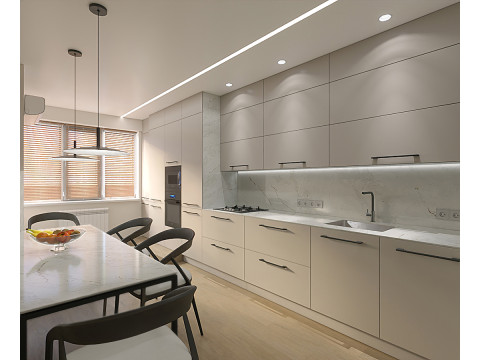 Сцена Кухня з обідньою зоною 3D Модель