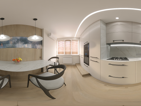 Scena Kuchnia z Jadalnią Model 3D