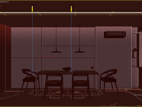 Scena Kuchnia z Jadalnią Model 3D