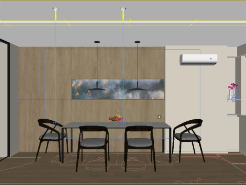 Scena Kuchnia z Jadalnią Model 3D