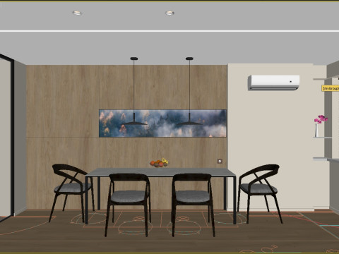 Scena Kuchnia z Jadalnią Model 3D