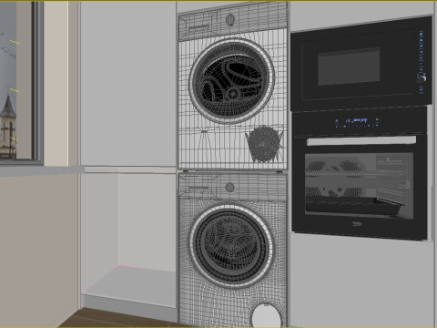 Scena Kuchnia z Jadalnią Model 3D