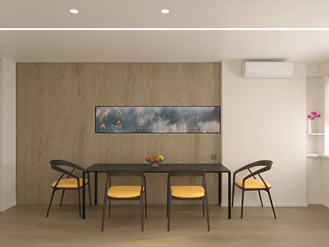 Scene Kitchen with Dining Area 3D Model