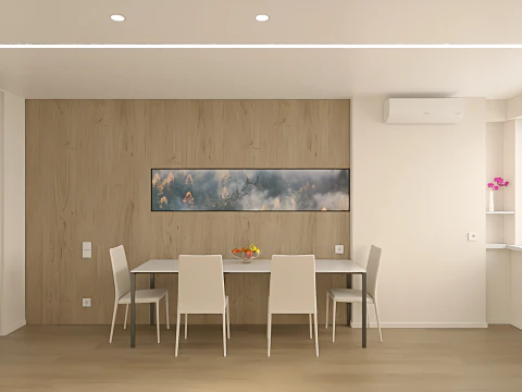 Scene Kitchen with Dining Area 3D Model