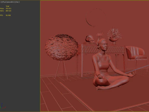 Scene 02Corona2013 3D Model