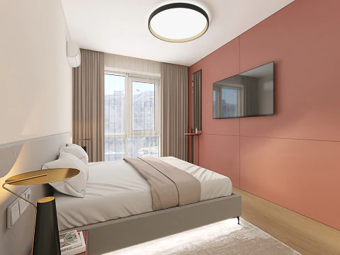 Scene - Bedroom with dressing room 3D Model