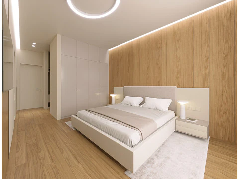 Scene Bright Modern Bedroom 3D Model