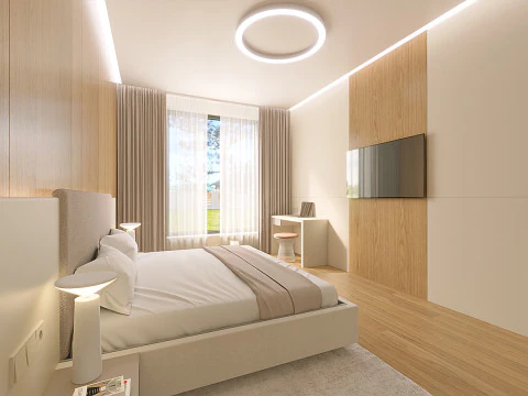 Scene Bright Modern Bedroom 3D Model