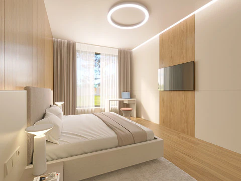 Scene Bright Modern Bedroom 3D Model