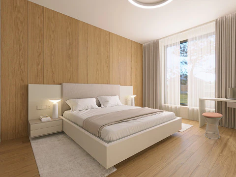 Scene Bright Modern Bedroom 3D Model