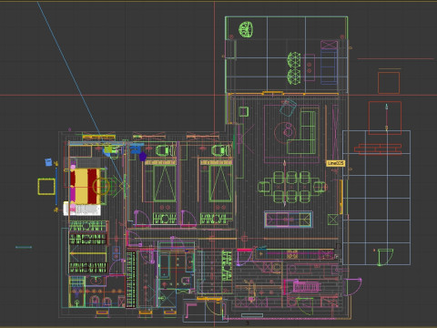 Quarto moderno e brilhante Modelo 3D
