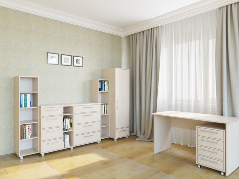 Escena Clásica Sala De Estudio Moderna Modelo 3D