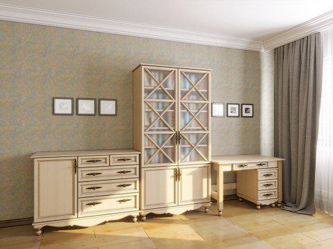 Escena Clásica Sala De Estudio Moderna Modelo 3D