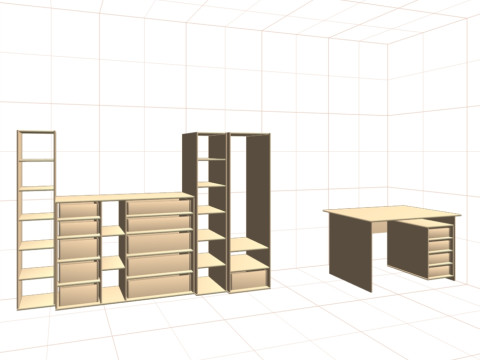 Escena Clásica Sala De Estudio Moderna Modelo 3D