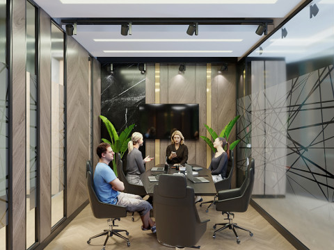 Escena Moderna Sala De Reuniones Modelo 3D