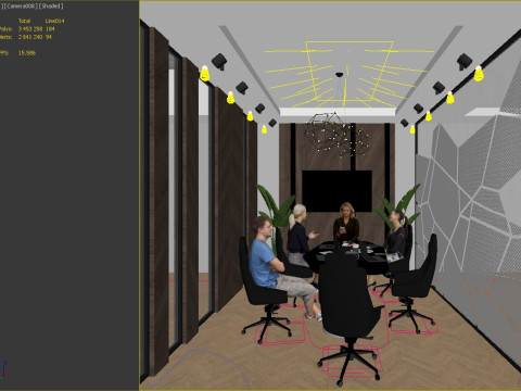 Escena Moderna Sala De Reuniones Modelo 3D