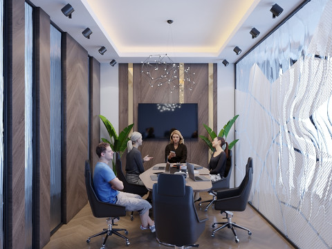 Escena Moderna Sala De Reuniones Modelo 3D