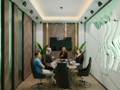 Escena Moderna Sala De Reuniones Modelo 3D