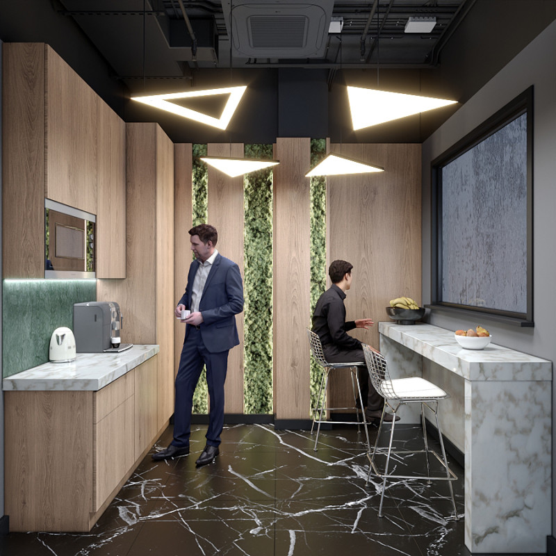 Sahne bir ofis modern mutfağıdır 3D Model .c4d .max .obj .3ds .fbx .stl .blend