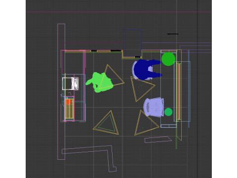 मंच एक कार्यालय आधुनिक रसोईघर है 3D मॉडल