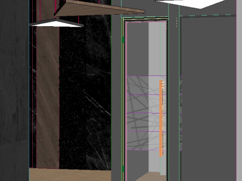 Birden fazla odalı modern bir ofis alanının hazır 3 boyutlu sahnesi 3D Model