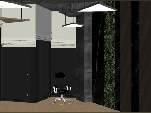 Birden fazla odalı modern bir ofis alanının hazır 3 boyutlu sahnesi 3D Model