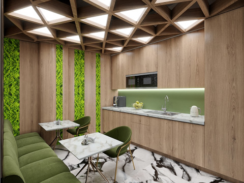 Набір з 3 інтер'єрних сцен сучасної кухні 3D Модель