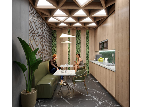 Набір з 3 інтер'єрних сцен сучасної кухні 3D Модель