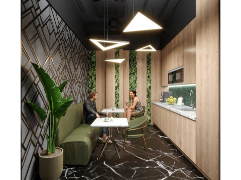 A set of 3 interior scenes of a modern kitchen 3D Model