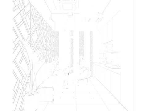 Набір з 3 інтер'єрних сцен сучасної кухні 3D Модель