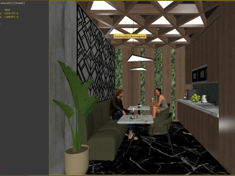 A set of 3 interior scenes of a modern kitchen 3D Model