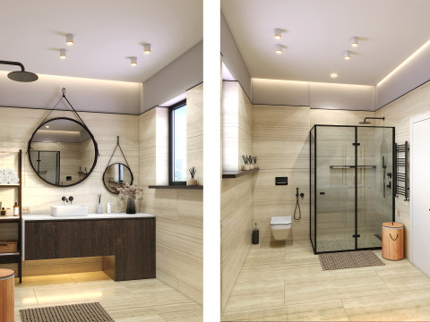 Повністю готова 3D сцена Душова Комора Гардеробна 3D Модель