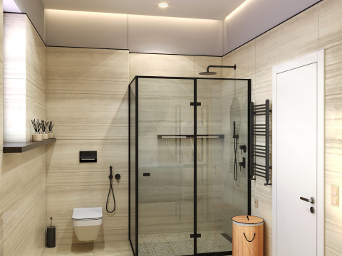 Повністю готова 3D сцена Душова Комора Гардеробна 3D Модель