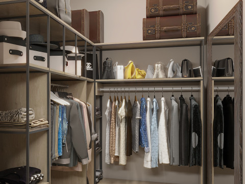 Повністю готова 3D сцена Душова Комора Гардеробна 3D Модель