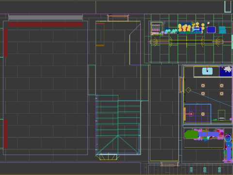 Повністю готова 3D сцена Душова Комора Гардеробна 3D Модель