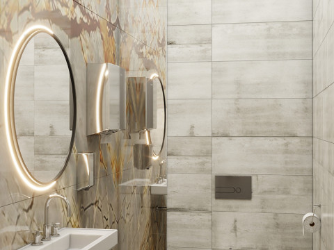 Büroräume in einer Szene 3D Modell