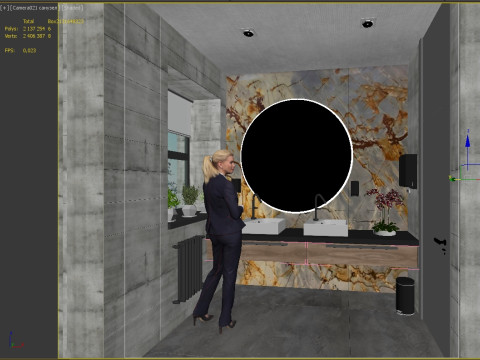 Büroräume in einer Szene 3D Modell