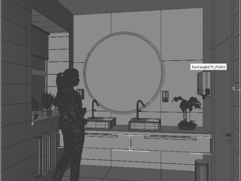 Büroräume in einer Szene 3D Modell