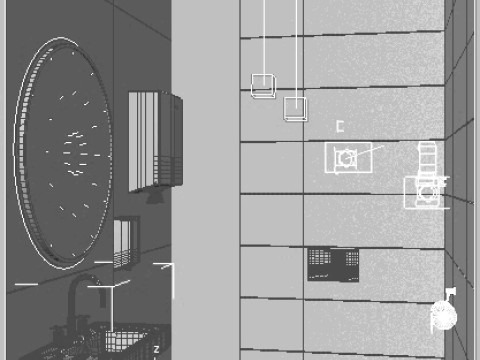 Büroräume in einer Szene 3D Modell