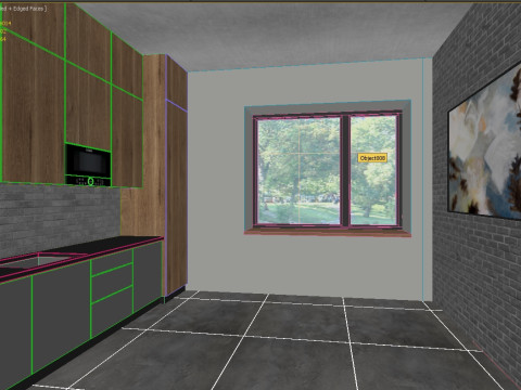 Büroräume in einer Szene 3D Modell