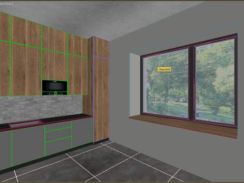 Büroräume in einer Szene 3D Modell