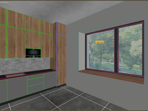 Office spaces in one scene 3D Model