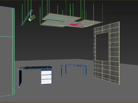 Office spaces in one scene 3D Model