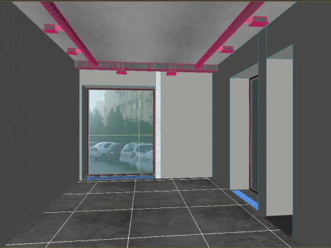 Office spaces in one scene 3D Model