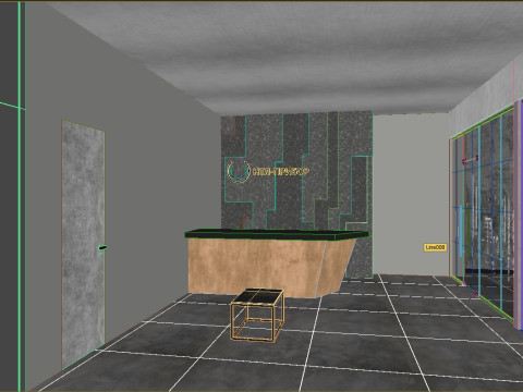 Büroräume in einer Szene 3D Modell