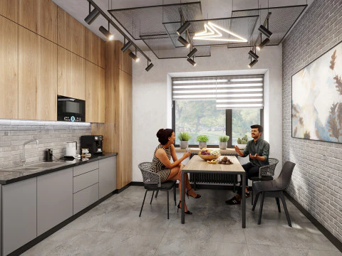 Scene - Office Kitchen one room 3D Model
