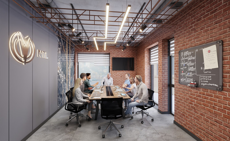 Scena Sala riunioni moderna, una stanza dell'ufficio Modello 3D .c4d .max .obj .3ds .fbx .stl .blend